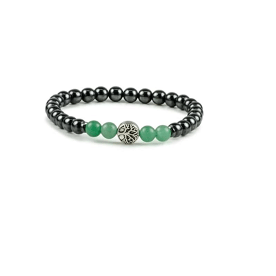 Hematite-+green-av.-Bracele