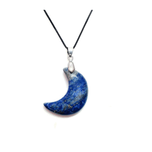 Natural Lapis Lazuli Crystals Moon Shaped Pendant For Men And Women