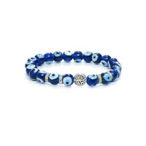 Evil Eye Tree Of life Lucky Charm Crystals Bracelet